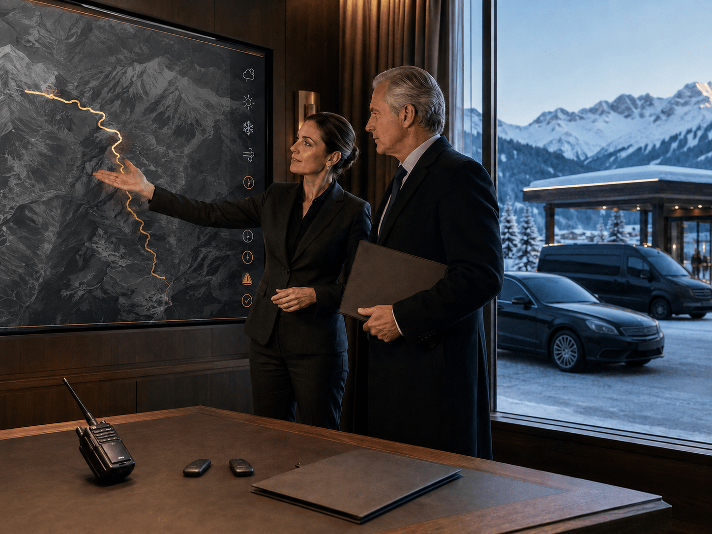 Swiss winter-route briefing for executive vehicle movements