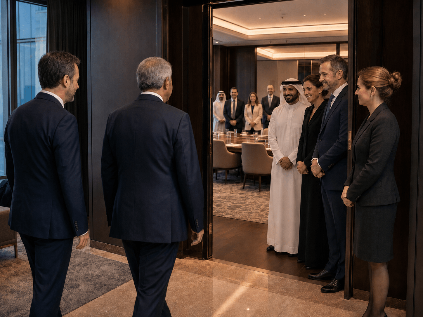 تنسيق استقبال بروتوكولي لوفد رفيع من دول مجلس التعاون الخليجي في فندق سويسري