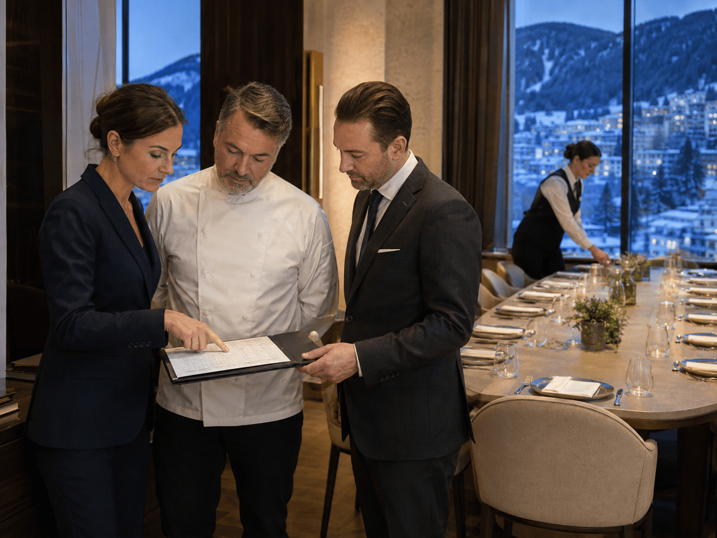Private restaurant and dining arrangements prepared for delegation guests