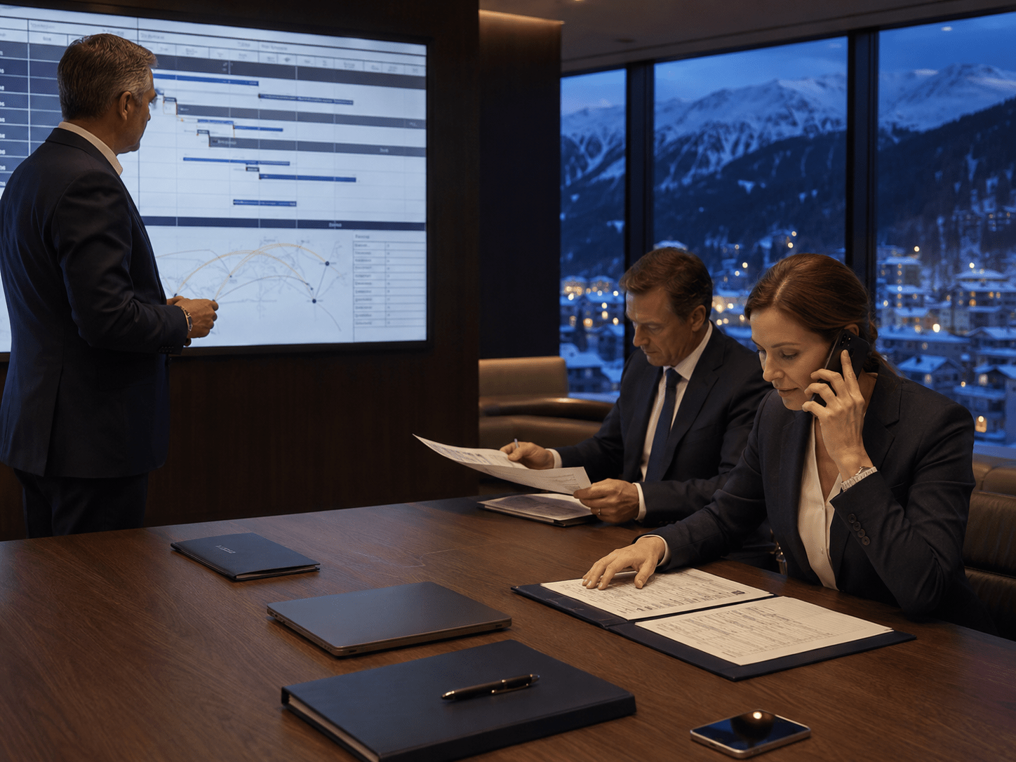 On-ground coordinator controlling a Swiss winter delegation programme